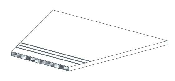 620040000120 Керамогранит Ступень Atlas Concorde Drift White Gradino Lineare Angolo Dx 30x60 (600x300)