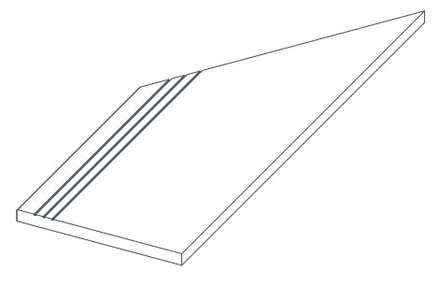 620040000121 Керамогранит Ступень Atlas Concorde Drift White Gradino Lineare Angolo Sx 30x60 (600x300)