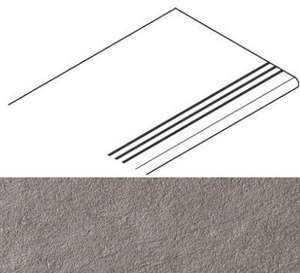 620040000100 Керамогранит Ступень Atlas Concorde Landstone Night Gradino Lineare Angolo Sx 30x60 (300x600)
