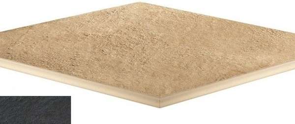 620090000876 Керамогранит Ступень Atlas Concorde Landstone Night Round Angolare 60x60 (600x600)