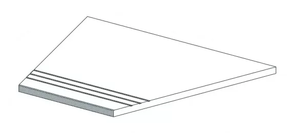 620040000133 Керамогранит Ступень Atlas Concorde Rinascente Grey Gradino Lineare Angolo Dx LASTRA 20mm 30x60 (600x300)