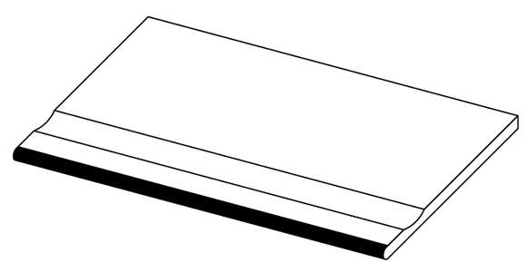 620090000920 Керамогранит Ступень Atlas Concorde Rinascente Grey Bordo Piscina LASTRA 20mm 30x60 (600x300)