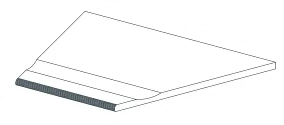 620090000921 Керамогранит Ступень Atlas Concorde Rinascente Grey Bordo Piscina Angolo Dx LASTRA 20mm 30x60 (600x300)