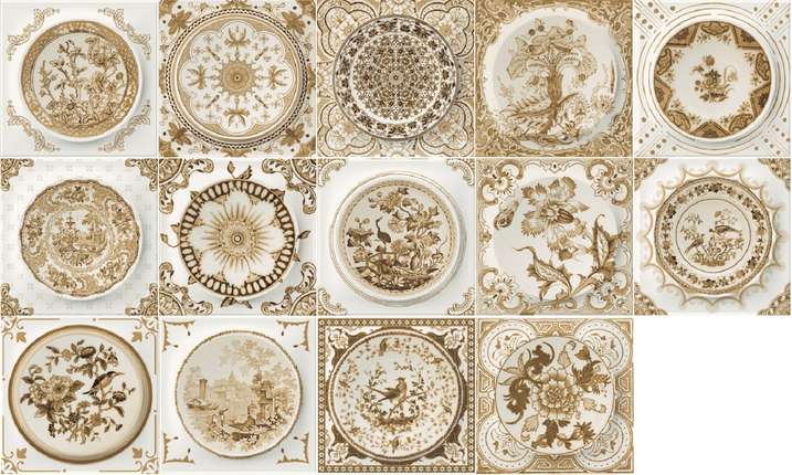 Абсолют Керамика Monocolor 10х10 Milano Mix Circle Classic Cream 14 дизайнов