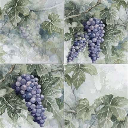 Абсолют Керамика Monocolor 10х10 Milano Set Acuarela Uvas A 4шт в компл