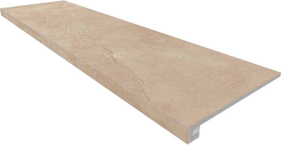 MM01 Beige Комплект 33x120 Неполированная с прямоугольным  бортиком без насечек + Подступенок 14.5x120 (1200x300)