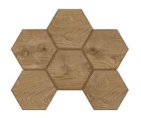 SI04 Walnut Hexagon 25x285 Неполированная (285x250)