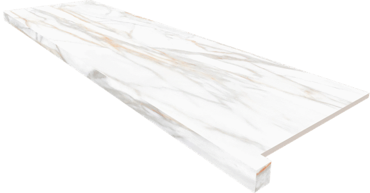 Аметис Supreme Подоконник SM02 угловой Gold Полированный с боковым выступом (левый) 33х120