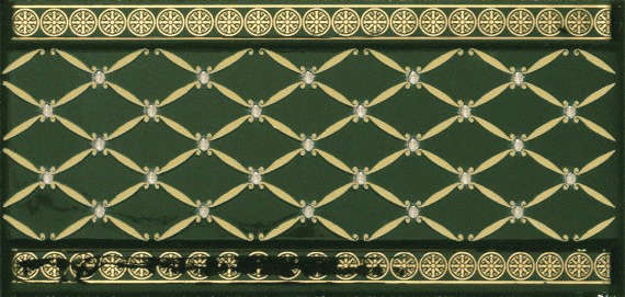 Апе Noblesse Cenefa Delis Verde Botella Gold 20x10