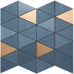 Blue Mosaico Diamond Gold Wall (305x305)