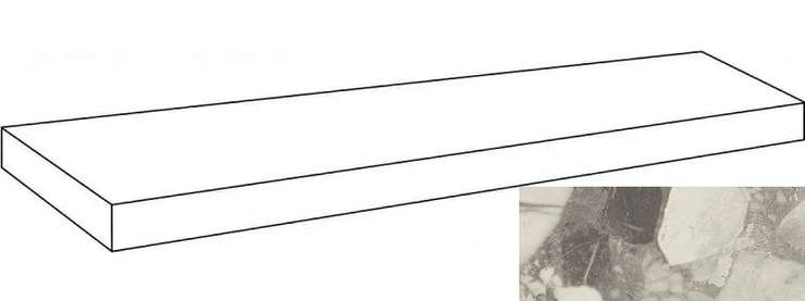 Атлас Конкорд Forte Dei Marmi Ceppo Apuano Cream Scalino Angolare SX 33x160