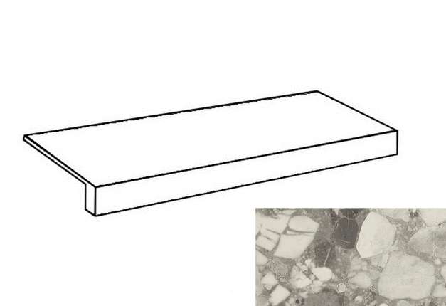 Атлас Конкорд Forte Dei Marmi Ceppo Apuano Pearl Scalino Frontale 33x80