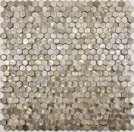 Caramelle Mosaic Alchimia Aluminium 3D Hexagon Brass 8x14x6 29.7x30.6