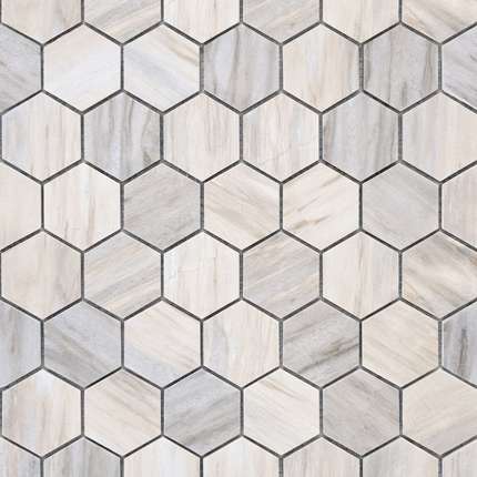 Карамелле Мозаика Pietrine Hexagonal Nuvola rosato POL hex 23x40x7