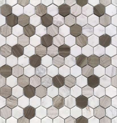 Карамелле Мозаика Pietrine Hexagonal Pietra Mix 3 MAT hex 18x30x6