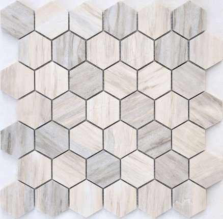 Карамелле Мозаика Pietrine Hexagonal Nuvola rosato POL hex 23x40x6