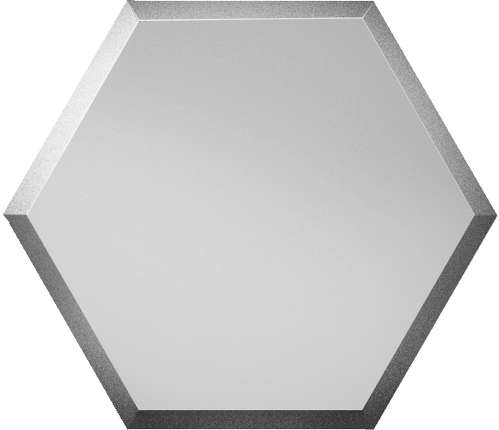 ДСТ Зеркальная плитка Серебряная матовая Сота с фацетом 10 мм