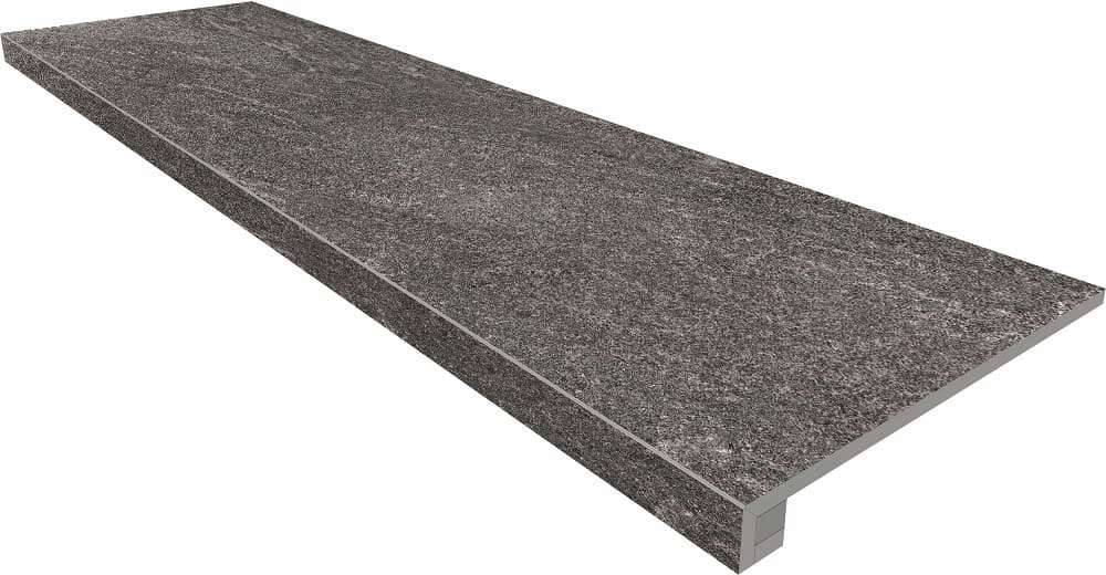 TN03 Anthracite Неполированная (Комплект ступень 120x33 без насечек с прямоугольным бортиком+подступенок 120x14.5) (1200x330)