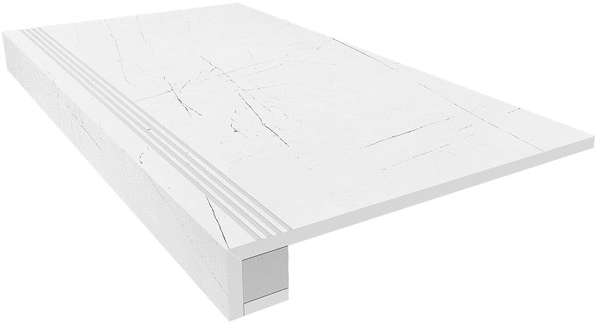 VS01 White 120x33 неполированная прямоугол. бортик+Подступенок 14.5x120 (1200x330)