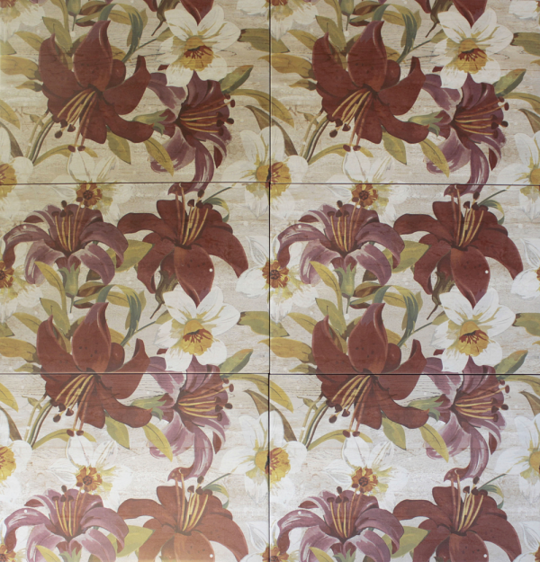 Панно настенное Евро-Керамика Бежево-Серое 0154  (компл. Из 6-ти пл.) (540x810)