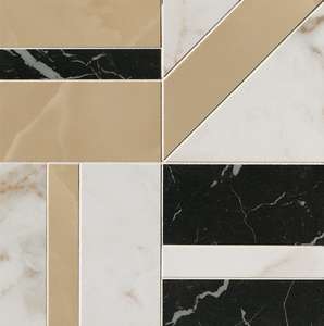 Calacatta Delicato / Onice Miele / Nero Elegante Deco Mosaico 30x30 (300x300)