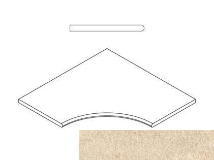 Италон Climb X2 Роуп Бортик 60х60 Угловой Закругленный Натуральный