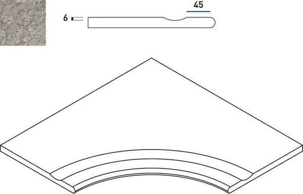Grey Bordo 60x60 Svasato Angolare Round 30 Бортик Угловой Закругленный С Выемкой (600x600)