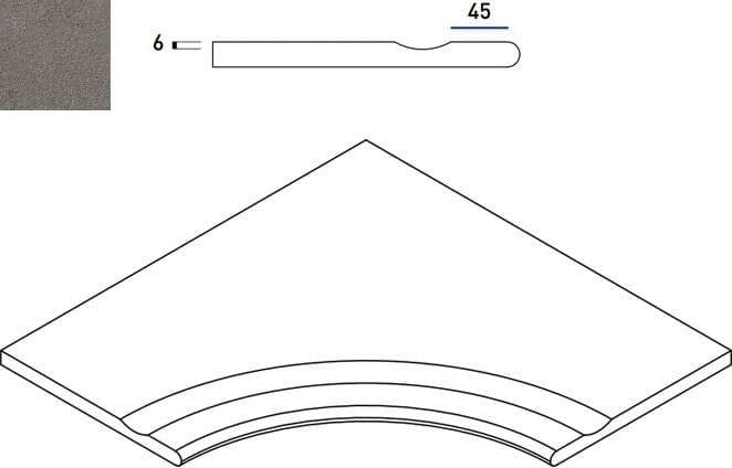 Италон Discover X2 Fume Bordo 60x60 Svasato Angolare Round 30 Бортик Угловой Закругленный С Выемкой
