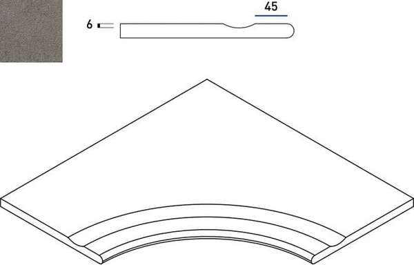 Fume Bordo 60x60 Svasato Angolare Round 30 Бортик Угловой Закругленный С Выемкой (600x600)