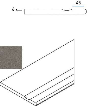 Италон Discover X2 Fume Bordo 30x60 Svasato Round Dx Бортик Закругленный Правый С Выемкой