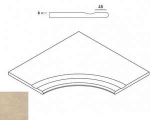 Сэнд Бортик 60х60 с Выемкой Угловой Закругленный Натуральный (600x600)