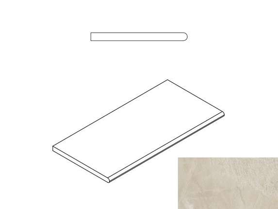 Италон Magnetique X2 Минерал Уайт Бортик 30х60 Закругленный Натуральный