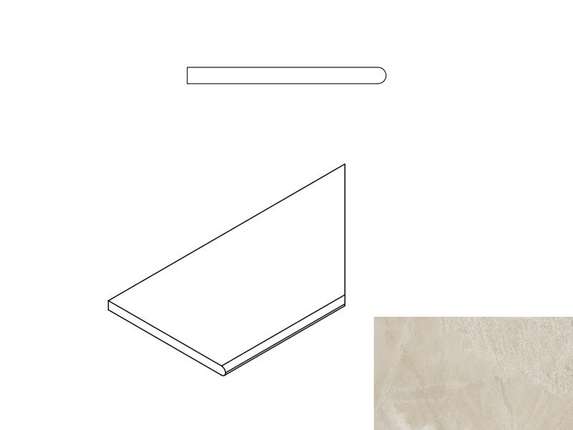 Италон Magnetique X2 Минерал Уайт Бортик 30х60 Закругленный Правый Натуральный