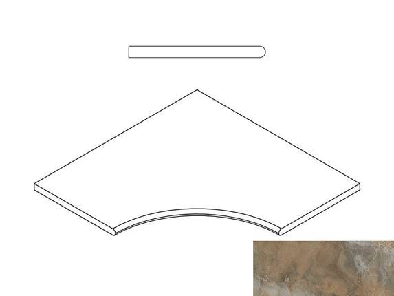 Италон Magnetique X2 Петрол Дарк Бортик 60x60 Угловой Закругленный Натуральный