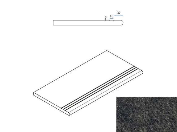 Италон Room X2 Блэк Закругленная Грип 30x60
