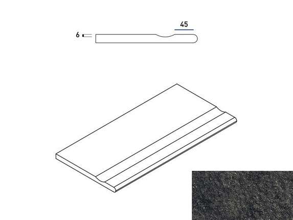 Италон Room X2 Блэк Бортик 30x60 с Выемкой Закругленный Натуральный