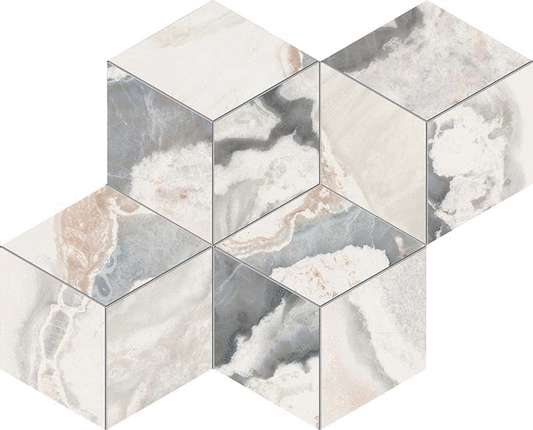 Кеопе Керамиче Interno4 Calacatta San Babila Mosaico Rombi Lappato 30.5x35.2