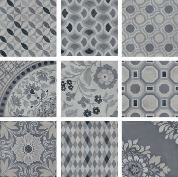 Керама Марацци Коллиано Орнамент серый 30х30