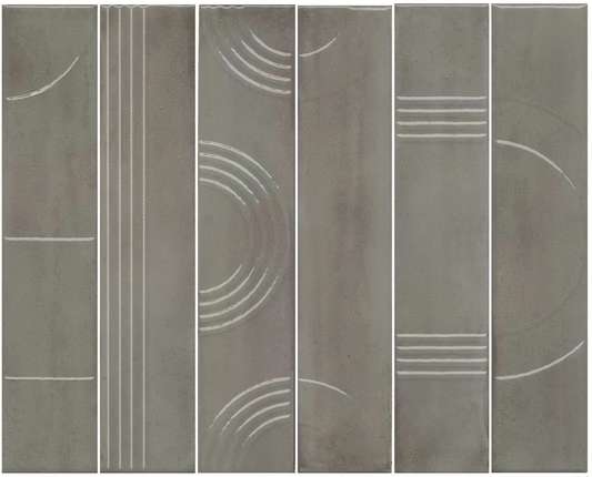 Керама Марацци Мажорель Серый Глянцевый (из 6 Частей 6х28.5) 36x28.5x1