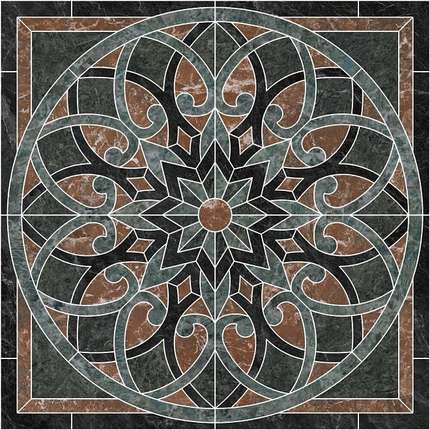 Керама Марацци Риальто Зеленый наборный лаппатированный