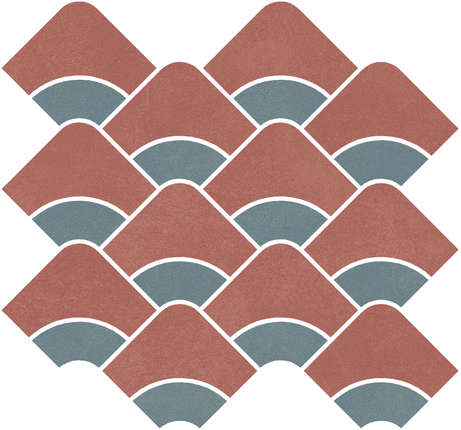 Керама Марацци Таделакт Наборный Красный. Бирюзовый Матовый Обрезной 30x28x0.9