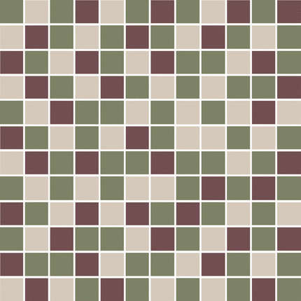 Керама Марацци Темари Мозаичный Микс Зелёный. Бордовый. Бежевый Светлый Матовый 29.8x29.8x0.35