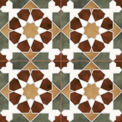 NiceKer Chic Rabat Green Pre-cut Matt 45.2x45.2