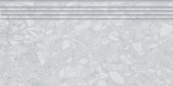 Керамогранит Ступень Kerranova K-2111/MR/st01 Ступень Molekula Серый 300x600x9 (600x300)