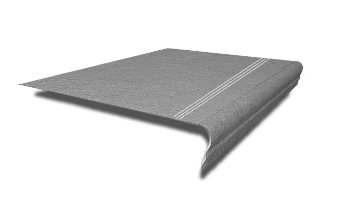 Керамогранит Ступень King Star Ceramic Комплект Step Artstone Gray MT (Ступень 35x120 + Подступенок 20x120) (1200x350)