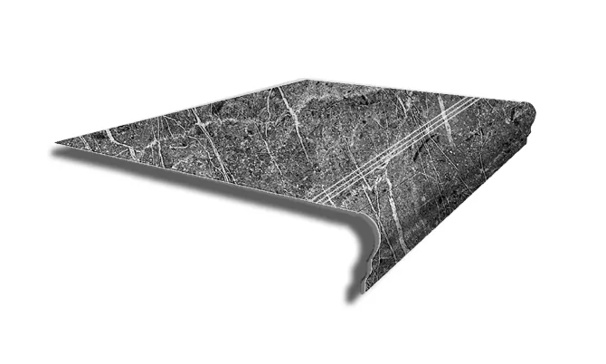 Керамогранит Ступень King Star Ceramic Комплект Step Grafit Dark MT (Ступень 35x120 + Подступенок 20x120) (1200x350)