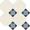M7131/6602/6313 Настенная плитка Metlah.Store Октагон белый / Квадрат голубой / Треугольник черный на сетке 320x320 (320x320)