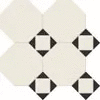 M7131/7102/6313 Настенная плитка Metlah.Store Октагон белый / Квадрат белый / Треугольник черный на сетке 320x320 (320x320)