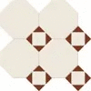 M7131/7102/6112 Настенная плитка Metlah.Store Октагон белый / Квадрат белый / Треугольник красный на сетке 320x320 (320x320)