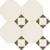 M7131/7102/6712 Настенная плитка Metlah.Store Октагон белый / Квадрат белый / Треугольник зеленый на сетке 320x320 (320x320)